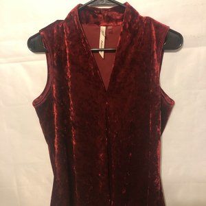 NY Collection Velvet Pleated Pullover Top